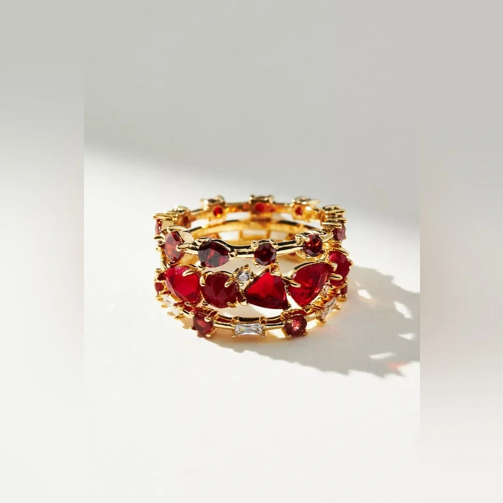 NWT Stacked Birthstone Ring Set